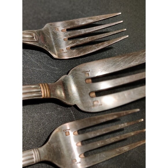 Mixed Lot Of CHRISTOFLE France Silverplate 1 Serving, 2 Salad Forks NO MONOGRAM - Picture 6 of 10